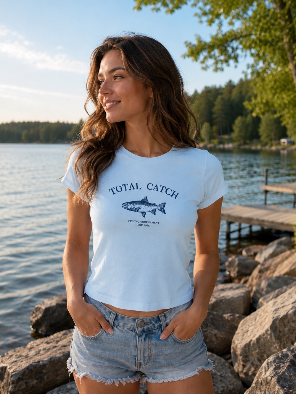 🐟Originality Total Catch Graphic Tee in Light Blue , sz Xs, nwt! 🩵🎣